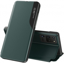 Husa de protectie flip cover compatibila cu Samsung Galaxy S20 Ultra 4G/5G eFold piele ecologica Verde 