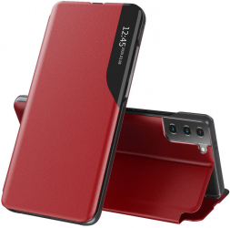 Husa de protectie flip cover compatibila cu Samsung Galaxy S21 Plus eFold piele ecologica Rosu 