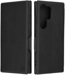 Husa de protectie flip cover compatibila cu Samsung Galaxy S24 Ultra Safe Wallet Plus piele ecologica Negru 