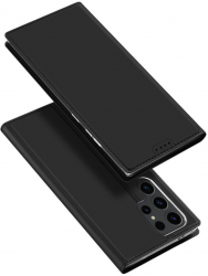 Husa de protectie flip cover compatibila cu Samsung Galaxy S24 Ultra Skin Pro piele ecologica Negru