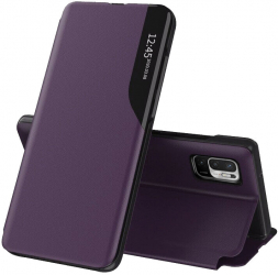 Husa de protectie flip cover compatibila cu Xiaomi Redmi Note 10 5G/Poco M3 Pro 5G eFold piele ecologica Mov