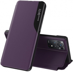 Husa de protectie flip cover compatibila cu Xiaomi Redmi Note 11 Pro 4G / Note 11 Pro 5G / Note 12 Pro 4G eFold piele ecologica Mov
