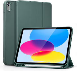 Husa de protectie flip cover pentru tableta compatibila cu Apple iPad 10 2022 10.9 Rebound Pencil cu stand slot pentru Pen piele ecol 