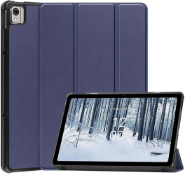 Husa de protectie flip cover pentru tableta compatibila cu Nokia T21 FoldPro tip stand piele ecologica Albastru 