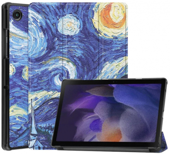 Husa de protectie flip cover pentru tableta compatibila cu Samsung Galaxy Tab A8 2021 10.5 FoldPro piele ecologica model pictura Starry 