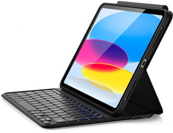Husa de protectie flip cover pentru tableta cu tastatura compatibila cu Apple iPad 10 2022 10.9 Ascend Keyboard Lite piele ecologica 