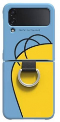 Husa de protectie pentru telefon compatibila cu Samsung Galaxy Z Flip 4 cu inel model Homer Simpson Multicolor 
