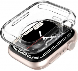 Husa pentru Apple Watch 4/5/6/SE/SE 2/7/8 44mm/45mm Liquid Crystal F1028 Crystal Clear 