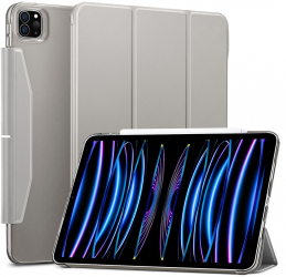 Husa Protectoare pentru Tableta iPad Pro 11 2020/2021/2022 Ergonomic Ascend Trifold V144 Piele ecologica Titanium Grey 