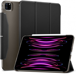 Husa Protectoare pentru Tableta iPad Pro 12.9 2021/2022 Premium Shield Ascend Trifold V138 Piele ecologica Intense Darkness 