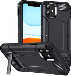 Husa pentru iPhone 12/12 Pro Hybrid Armor Kickstand M618 Metal Black 