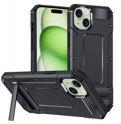 Husa pentru iPhone 15 Hybrid Armor Kickstand M662 Metal Black 
