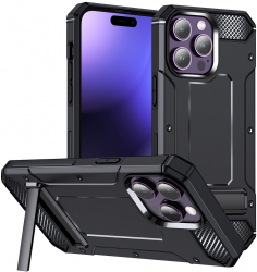 Husa Cu Grad Ridicat de Protectie pentru iPhone 15 Pro Elite Content B1298 Thermoresistant plastic Intense Darkness 
