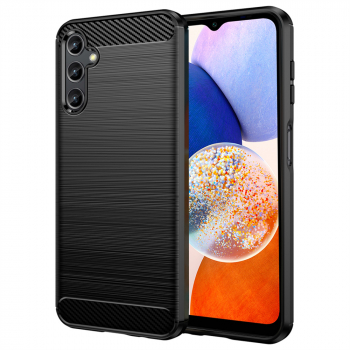 Husa pentru Samsung Galaxy A14 4G/A14 5G Carbon Silicone Poliuretan Black 
