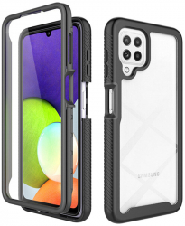 Husa Protectie pentru Samsung Galaxy A22 4G/M22 4G + Folie Heavy Duty Defense360 Pro O5640 Lexgard Negru 