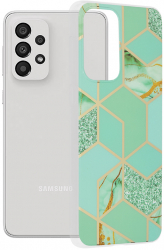 Husa Protectie pentru Samsung Galaxy A33 5G Impact Safe Marble Series G2291 Termoplastic Verde Hex 