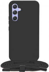 Husa pentru Samsung Galaxy A54 Crossbody Lanyard Metal Black 