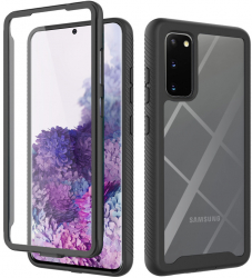 Husa pentru Samsung Galaxy S20 4G/S20 5G + Folie Policarbonat Black 