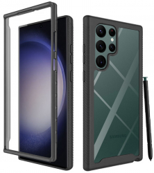 Husa pentru Samsung Galaxy S23 Ultra + Folie Defense360 Pro Policarbonat Black 