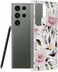 Husa pentru Samsung Galaxy S23 Ultra Techsuit Marble Series Chloe White 