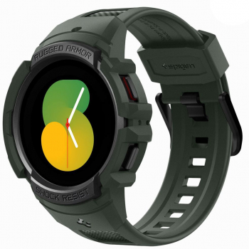 Husa pentru Samsung Galaxy Watch 4/5 44mm + Curea Rugged Armor Pro F905 Military Green