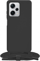Husa pentru Xiaomi Redmi Note 12 Pro+ Crossbody Lanyard Metal Black 