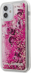 Husa Protectie pentru Apple iPhone 12 mini Liquid Glitter Charms Impact Safe U-625 Roz 