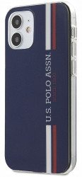 Carcasa de protectie compatibila cu Apple iPhone 12 mini Tricolor Vertical Stripes CN380 Navy Blue 