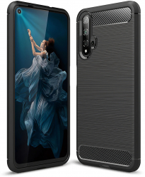 Carcasa de protectie compatibila cu Huawei nova 5T / Honor 20 Carbon CN395 Black 
