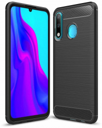 Husa Protectie pentru Huawei P30 lite Carbon Elite Armor U-911 Deep Dark 