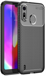 Husa Protectie pentru Motorola Moto P40 Play Carbon Fiber Impact Safe U-835 Deep Dark