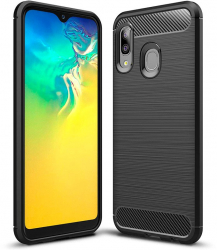 Husa Protectie pentru Samsung Galaxy A20e A202 Carbon Xtreme Armor U-499 Deep Dark 