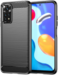 Husa Protectie pentru Xiaomi Redmi Note 11S / Note 11 Carbon Precision Fit U-148 Deep Dark 