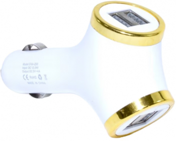 Incarcator auto cu 4 porturi USB LED on-off 4000mA 12-24V Alb 