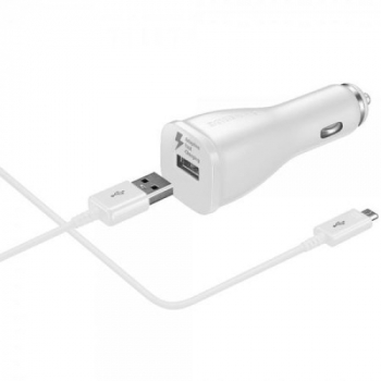 Incarcator auto Samsung 1xUSB si cablu de date Micro USB Alb 
