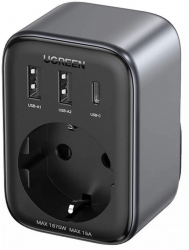 Incarcator Priza EU 2x USB Type-C la US Fast Charging 30W Z578 Black 