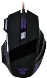 Mouse gaming cu fir iluminare RGB 1200-3000 DPI 7 butoane mulifunctionale design ergonomic cu USB 150 cm lungime cablu Negru 