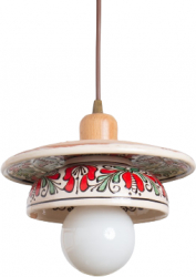 Pendul Deco Republic & Strachina decor rosu-verde& E27 1x60W ceramica autentica Corund 
