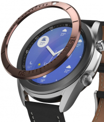 Rama pentru ceas compatibila cu Samsung Galaxy Watch 3 41mm Bezel Styling metal Rose Gold 