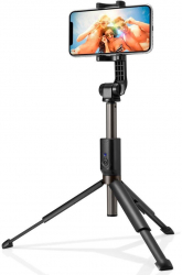 Selfie Stick Fix Bluetooth Aluminiu 90cm Suport Trepied Z456 Negru 