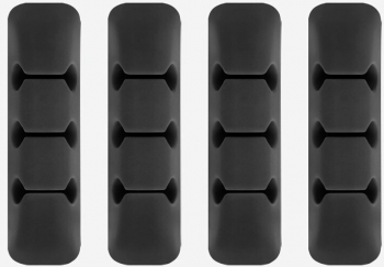 Set 4 clipsuri autocolante 3 sloturi fiecare organizator cabluri pentru birou Negru 