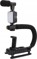 Stabilizator pentru telefon si camera video LED microfon ZJ010 
