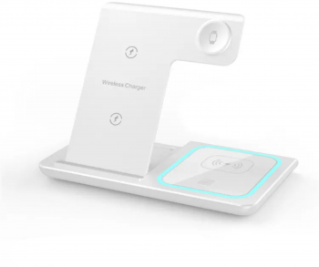 Statie de Incarcare 3 In 1 Qi Fast Charger 15W Compatibil cu Apple Watch Toate Seriile Airpods Toate Modele si Iphone Android Samsung Huaw 