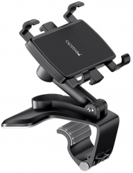 Suport auto pentru telefon cu prindere de bord cu clema rotire 360 negru