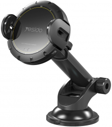 Suport Masina Universal cu Incarcare Wireless 15W Silicon Extendable Arm H1039 Negru 