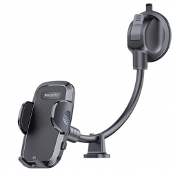 Suport Masina Universal Telefon cu Prindere Parbriz Silicon Bord cu Ventuza H37 Negru 