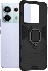 Husa Cu Grad Ridicat de Protectie pentru Xiaomi Redmi Note 13 Pro 5G/Poco X6 Stylish Look Y432 Thermoresistant plastic Intense Darkness 