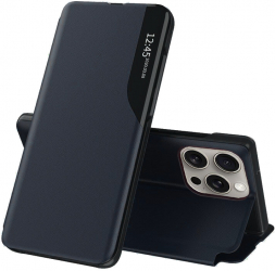 Husa Protectie pentru iPhone 15 Pro Lightweight eFold Series G786 Piele ecologica Dark Blue 
