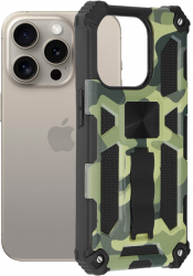 Husa Cu Grad Ridicat de Protectie pentru iPhone 15 Pro Max Precision Shell B1533 Thermoresistant plastic Camo Lime 