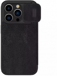 Husa Protectie pentru iPhone 15 Pro UltraX QIN Pro Leather Case G6 Metal Negru 